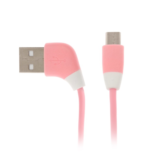 Провод для зарядки и передачи данных Luazon, MicroUSB, силикон, 1м, наклонный разъём, микс