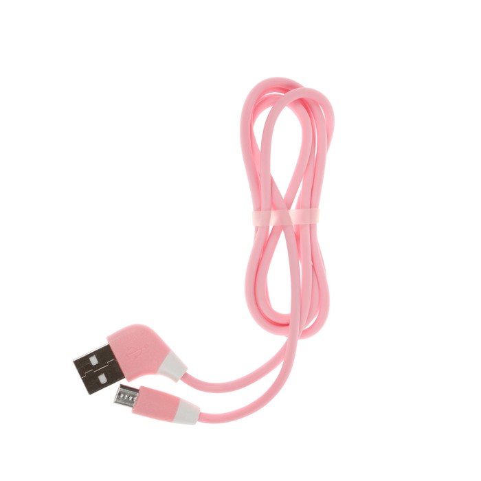Провод для зарядки и передачи данных Luazon, MicroUSB, силикон, 1м, наклонный разъём, микс