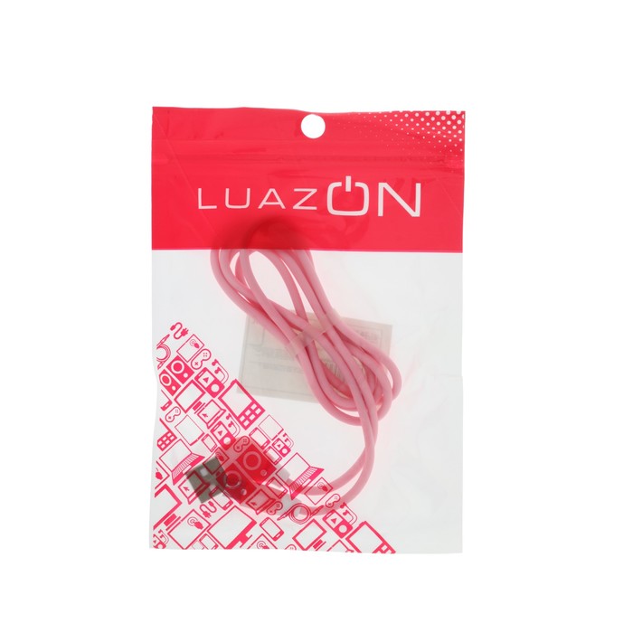 Провод для зарядки и передачи данных Luazon, MicroUSB, силикон, 1м, наклонный разъём, микс