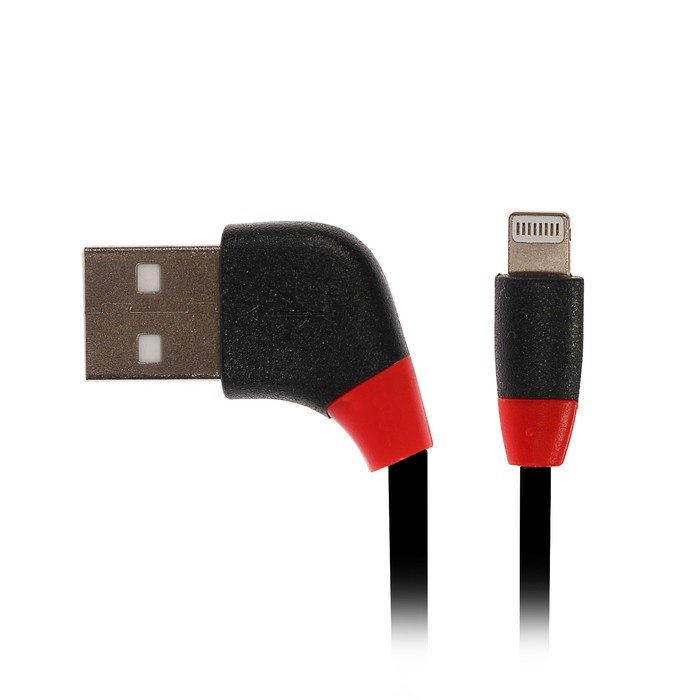 Провод для зарядки и передачи данных Luazon, IPhone 5-X, силикон, 1м, наклонный разъём, микс