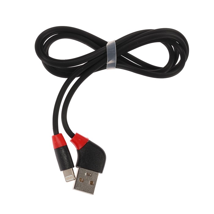 Провод для зарядки и передачи данных Luazon, IPhone 5-X, силикон, 1м, наклонный разъём, микс