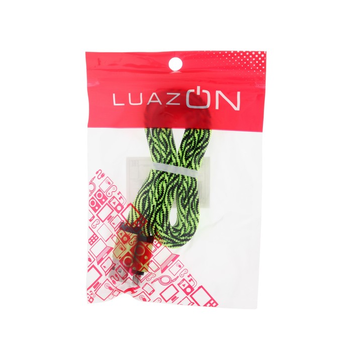 Провод для зарядки и передачи данных Luazon, MicroUSB, текстиль, плоский провод, 1 м, микс