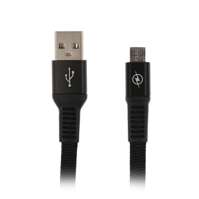 Провод для зарядки и передачи данных Luazon, MicroUSB, текстиль, плоский провод, 1 м, микс