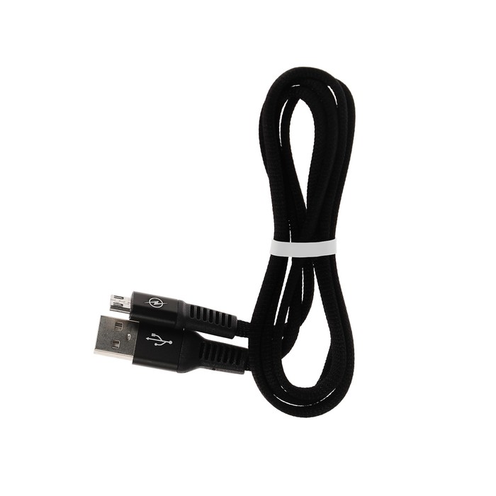 Провод для зарядки и передачи данных Luazon, MicroUSB, текстиль, плоский провод, 1 м, микс