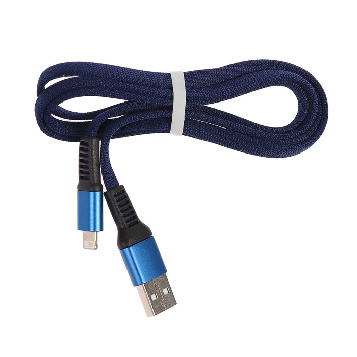 Провод для зарядки и передачи данных Luazon, IPhone 5-X, текстиль, плоский провод, 1 м, микс