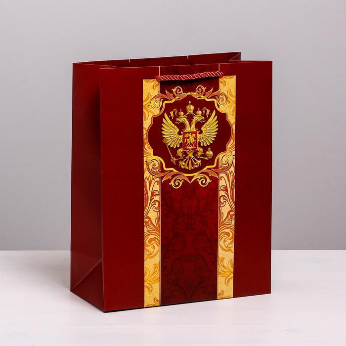 Пакет вертикальный «Герб Российской Федерации», 25 × 32 × 12 см