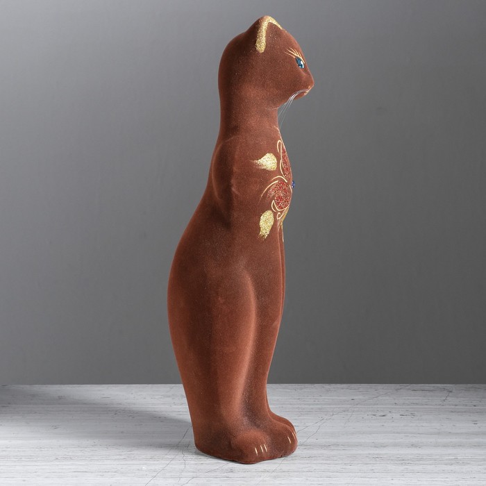 Копилка "Багира" средняя, флок, коричневый УЦЕНКА