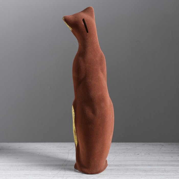 Копилка "Багира" средняя, флок, коричневый УЦЕНКА