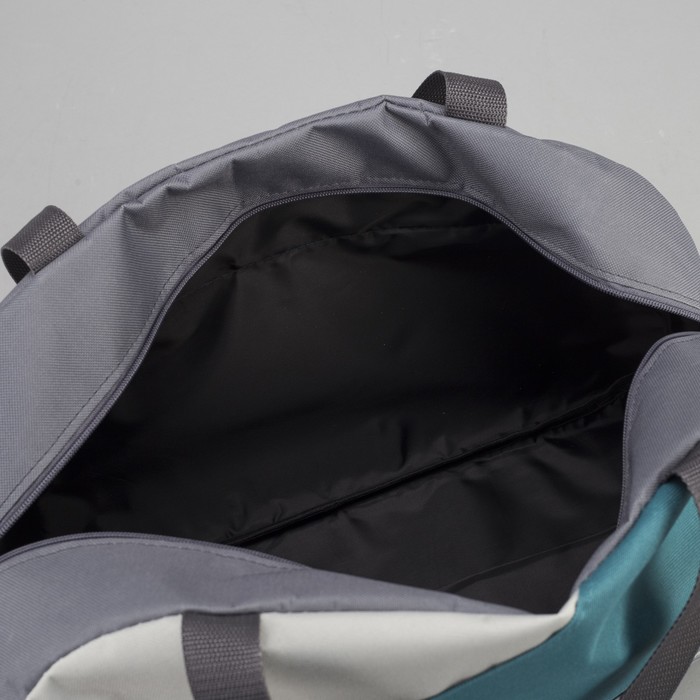 Сумка спортивная, отдел на молнии, наружный карман, цвет серый/морской/дымчатый