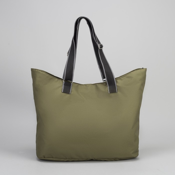 Сумка спортивная для фитнеса, отдел на молнии, регулируемые ручки, цвет хаки/белый