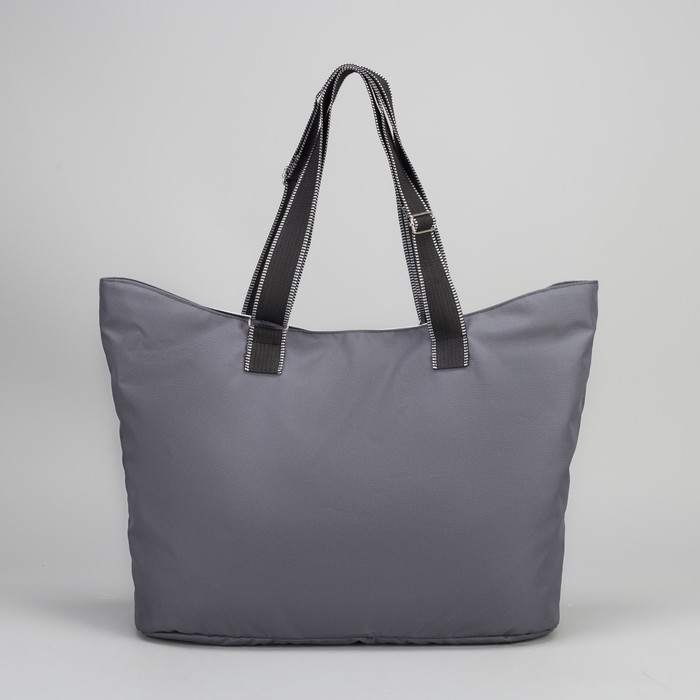 Сумка спортивная для фитнеса, отдел на молнии, регулируемые ручки, цвет серый/белый