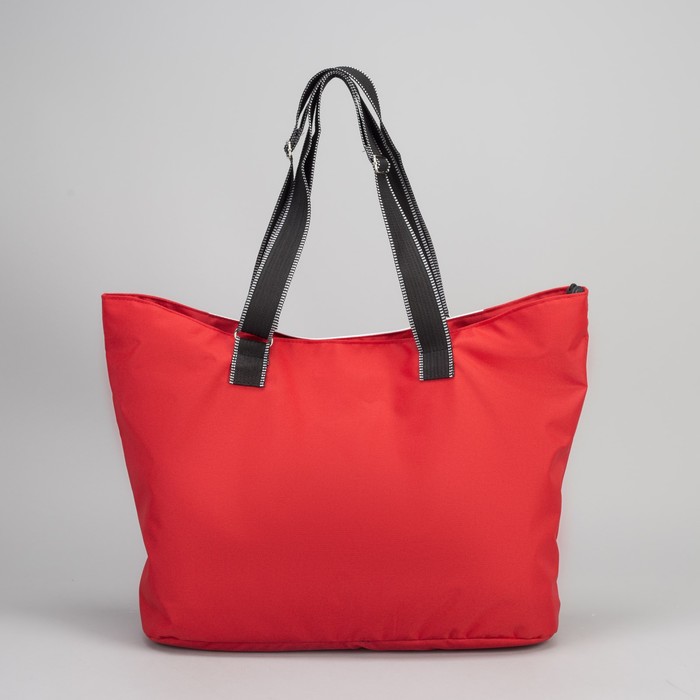 Сумка спортивная для фитнеса, отдел на молнии, регулируемые ручки, цвет красный/белый