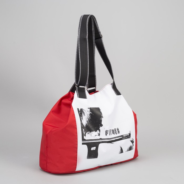 Сумка спортивная для фитнеса, отдел на молнии, регулируемые ручки, цвет красный/белый