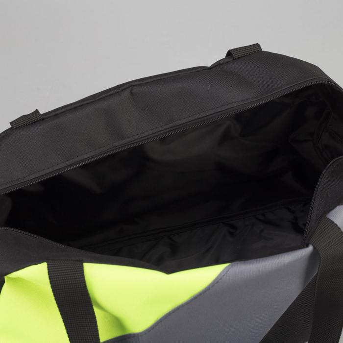 Сумка спортивная, отдел на молнии, наружный карман, цвет чёрный/серый/салатовый