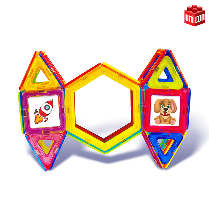 Магнитный конструктор Magical Magnet, 56 деталей, прозрачные