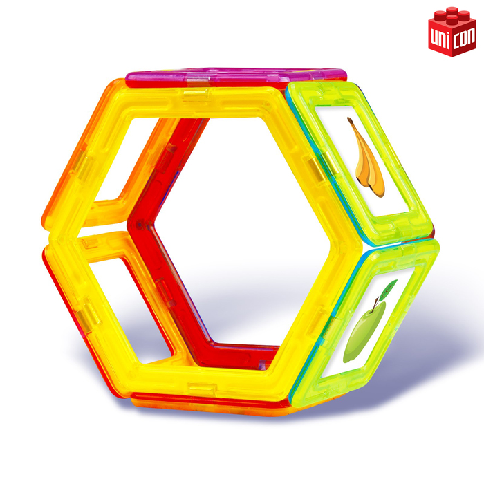 Магнитный конструктор Magical Magnet, 56 деталей, прозрачные