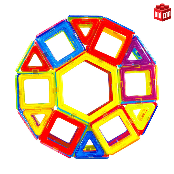 Магнитный конструктор Magical Magnet, 46 деталей, прозрачные