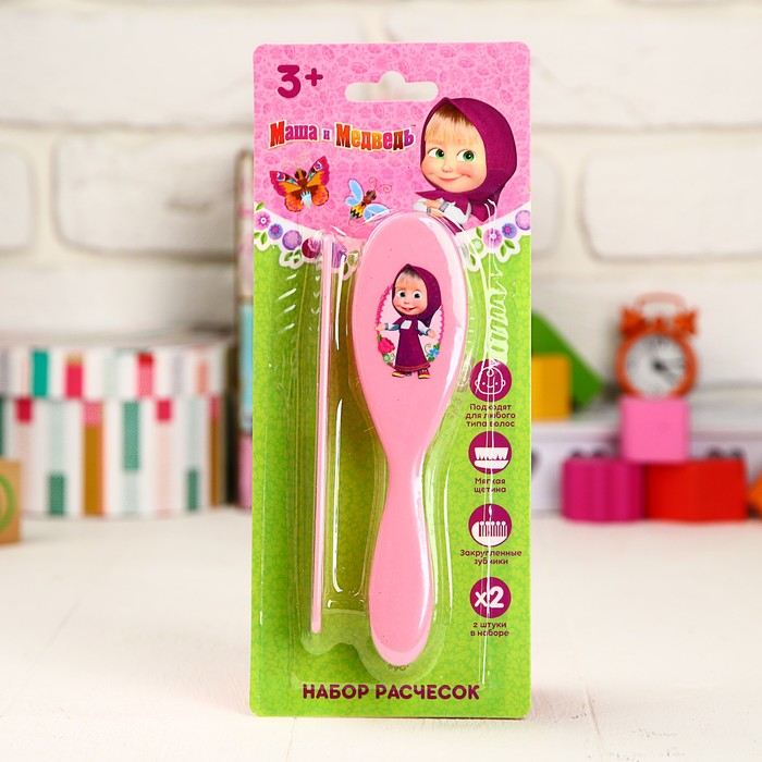 Набор расчесок "Машенька", Маша и Медведь (щетка+ расческа)