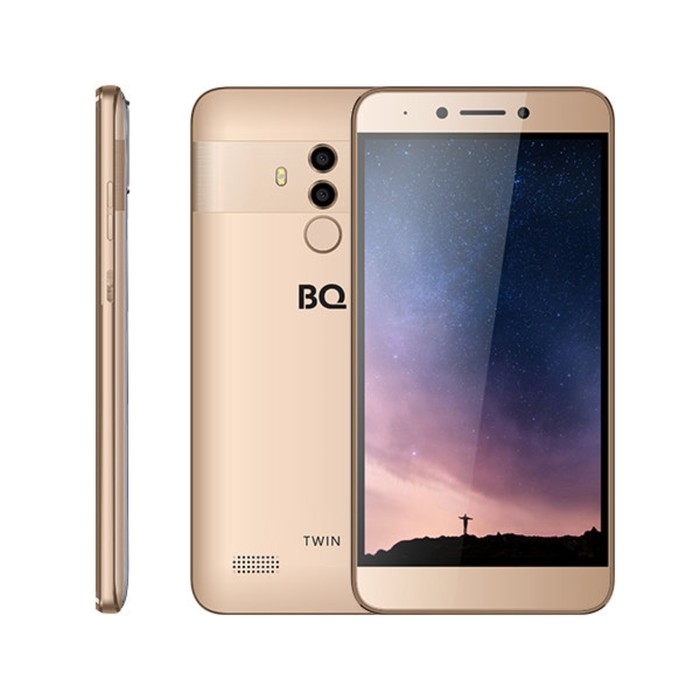 Смартфон BQ S-5516L Twin Gold 5,5"IPS,1920*1080,16Gb,2GbRAM,13+8+2Mp,FaceID