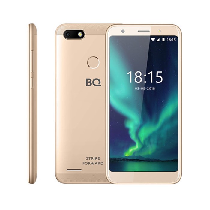 Смартфон BQ S-5512L Strike Forward 5,45",1440*720, 16Gb, 2GbRAM,Fingerprint золотой