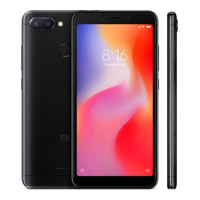 Смартфон XIAOMI Redmi 6 64Gb Black 5,45", 1440*720, 64Gb,4GbRAM, 12+5Mp черный