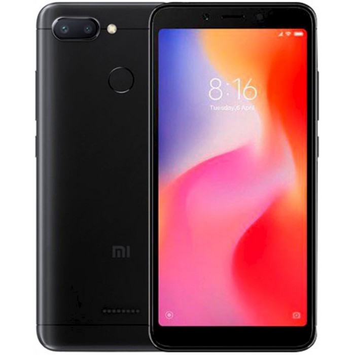 Сотовый телефон XIAOMI Redmi 6 5,45", 1920*1080, 32Gb, 3GbRAM, 12+5+5Mp черный