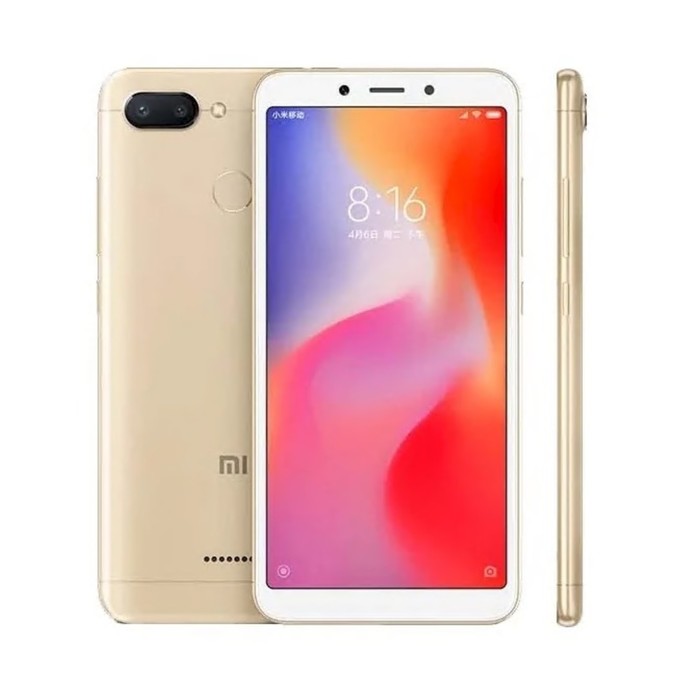 Сотовый телефон XIAOMI Redmi 6 5,45", 1920*1080, 32Gb, 3GbRAM, 12+5+5Mp золотой