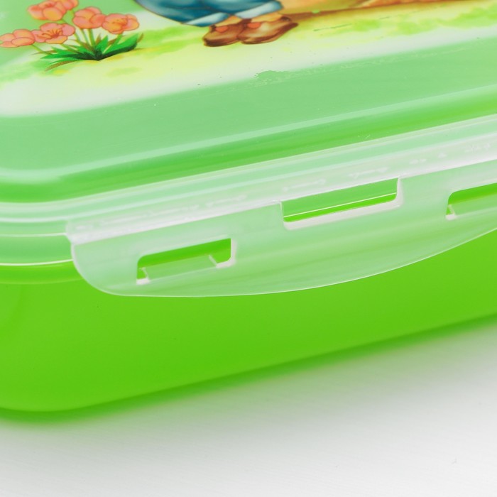 Ланч-бокс 3 отделения "Нежность" 18x18x5.5 см с ложкой, цвета МИКС