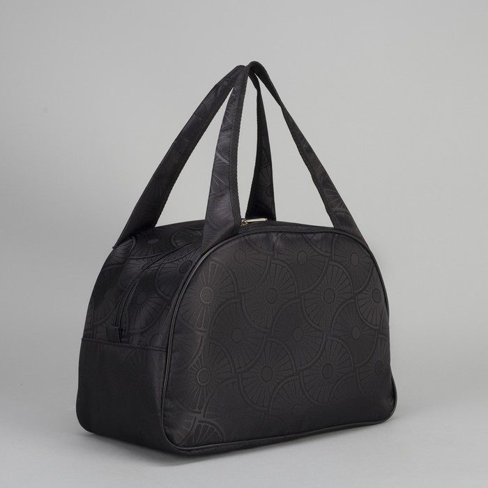 Сумка дорожная "Ромашки", 1 отдел, держатель для чемодана, цвет чёрный