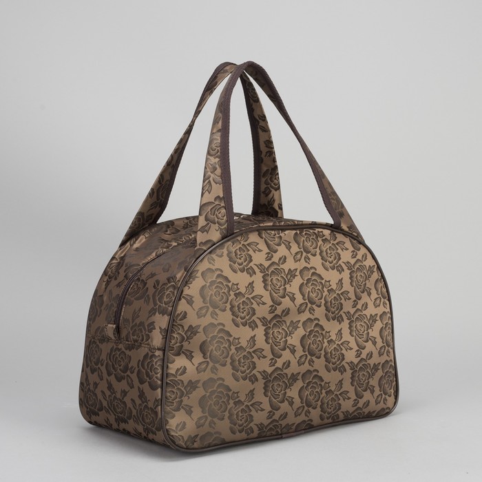Сумка дорожная "Роза", 1 отдел, держатель для чемодана, цвет коричневый