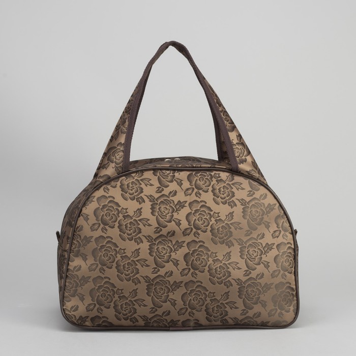 Сумка дорожная "Роза", 1 отдел, держатель для чемодана, цвет коричневый