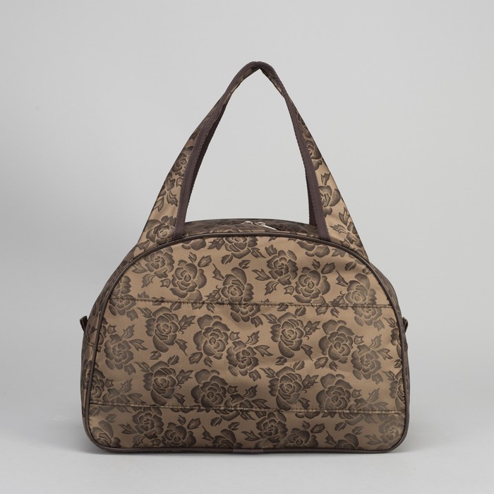 Сумка дорожная "Роза", 1 отдел, держатель для чемодана, цвет коричневый