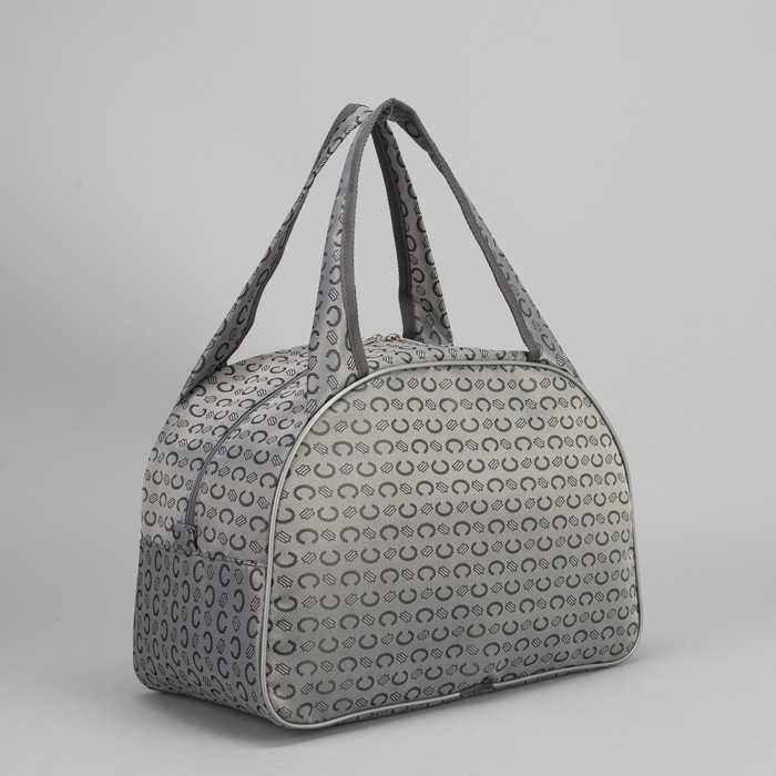 Сумка дорожная, 1 отдел, держатель для чемодана, цвет серый