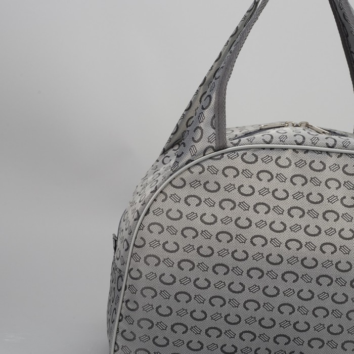 Сумка дорожная, 1 отдел, держатель для чемодана, цвет серый