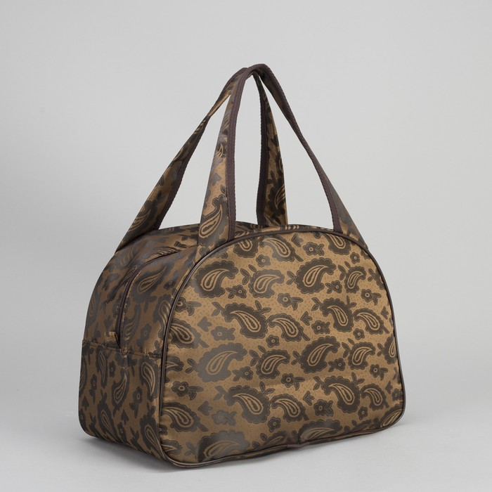 Сумка дорожная, 1 отдел, держатель для чемодана, цвет коричневый