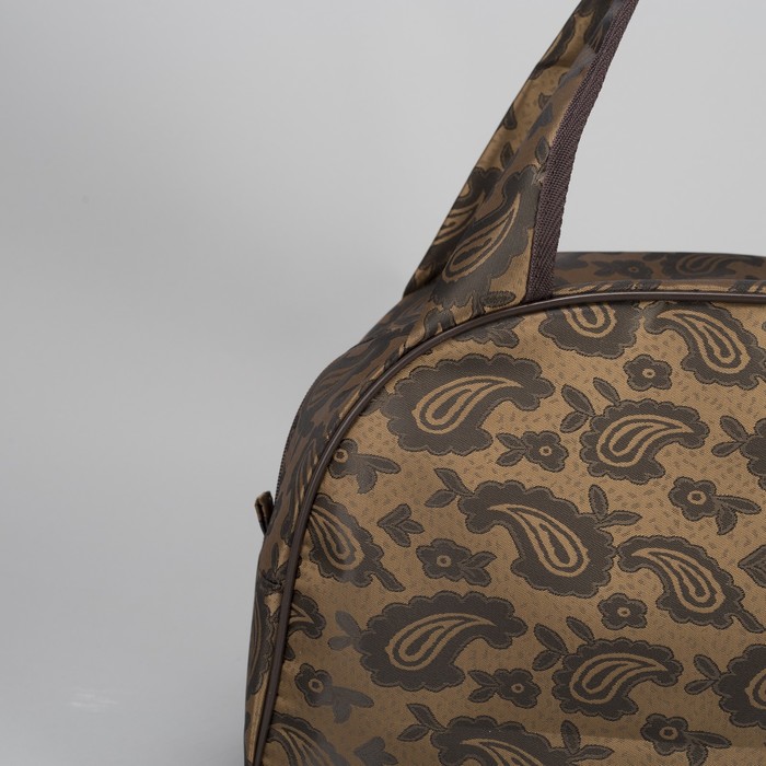 Сумка дорожная, 1 отдел, держатель для чемодана, цвет коричневый