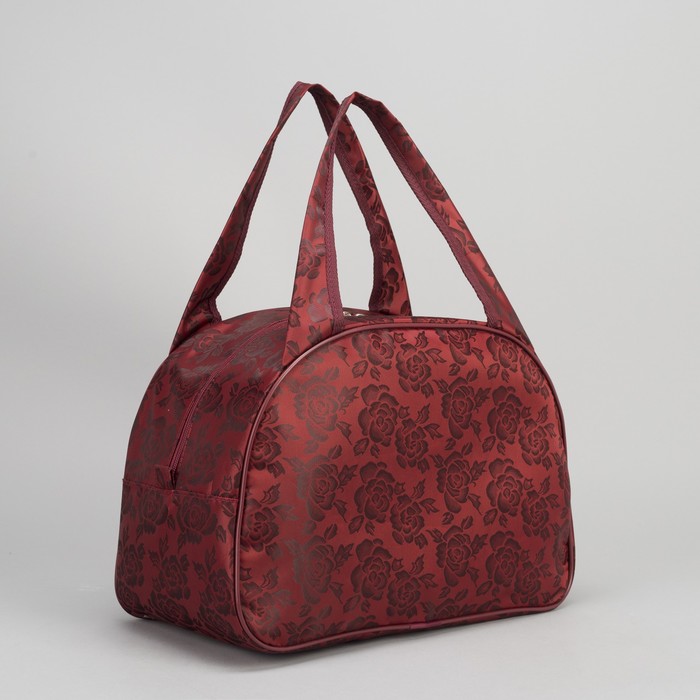 Сумка дорожная "Роза", 1 отдел, держатель для чемодана, цвет бордовый