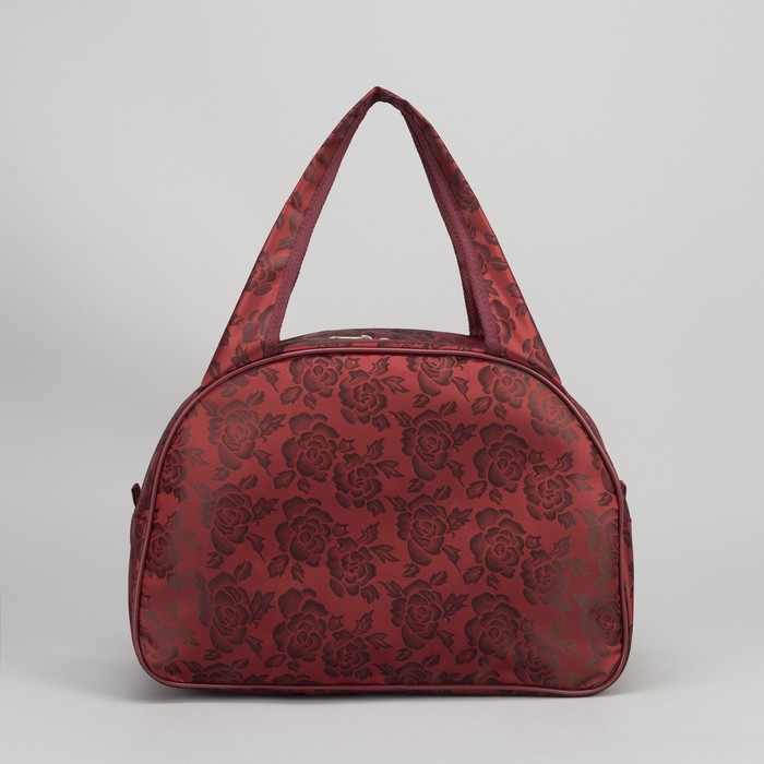Сумка дорожная "Роза", 1 отдел, держатель для чемодана, цвет бордовый