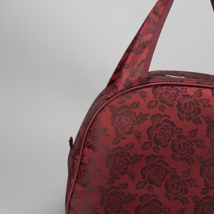 Сумка дорожная "Роза", 1 отдел, держатель для чемодана, цвет бордовый