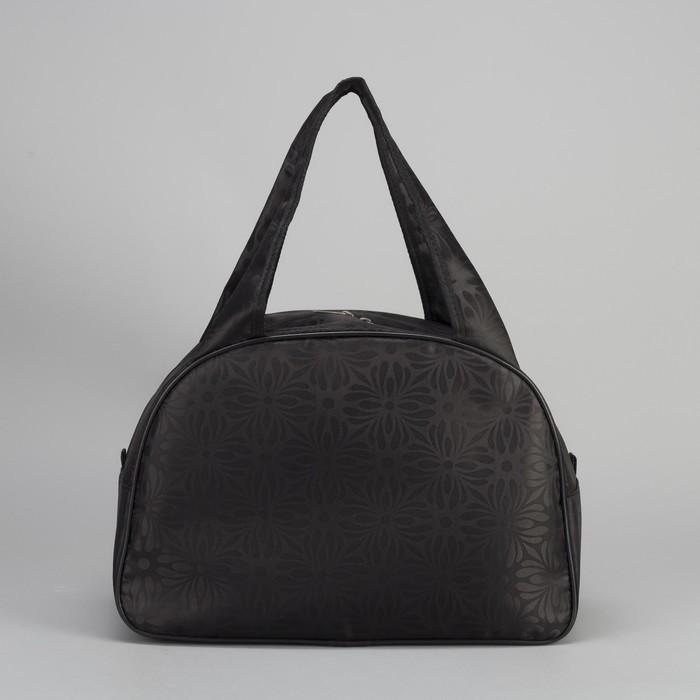 Сумка дорожная "Герберы", 1 отдел, держатель для чемодана, цвет чёрный