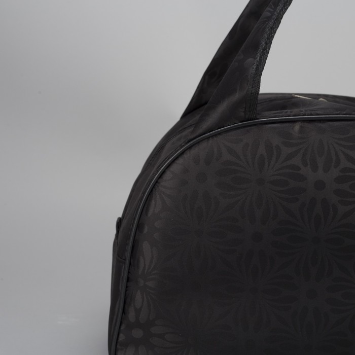 Сумка дорожная "Герберы", 1 отдел, держатель для чемодана, цвет чёрный