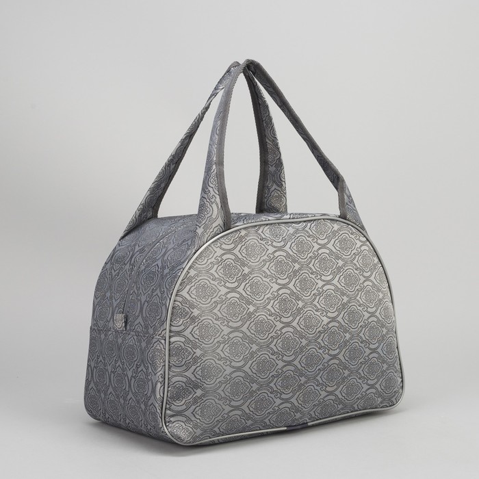 Сумка дорожная, 1 отдел, держатель для чемодана, цвет серый/узор