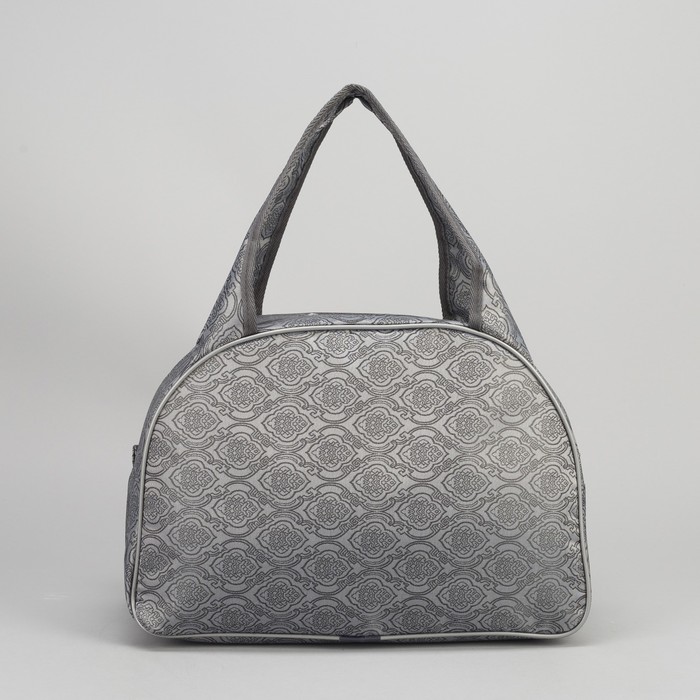 Сумка дорожная, 1 отдел, держатель для чемодана, цвет серый/узор