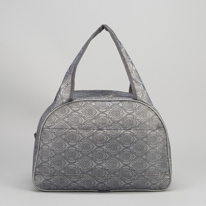 Сумка дорожная, 1 отдел, держатель для чемодана, цвет серый/узор