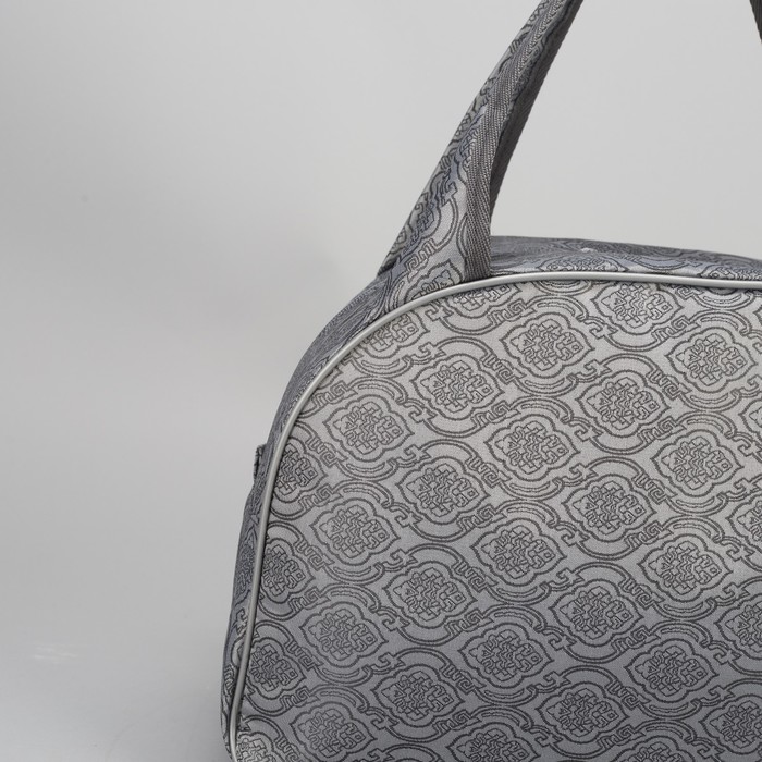 Сумка дорожная, 1 отдел, держатель для чемодана, цвет серый/узор