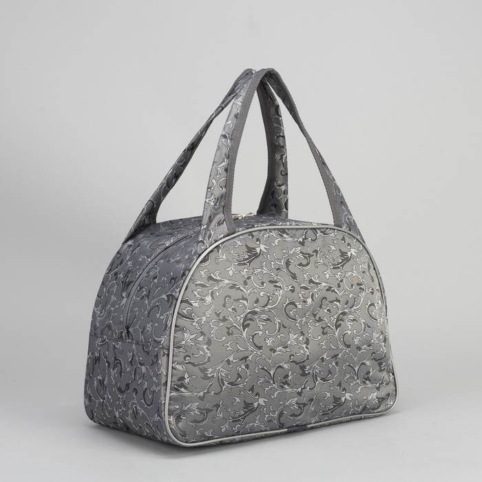 Сумка дорожная, 1 отдел, держатель для чемодана, цвет серый