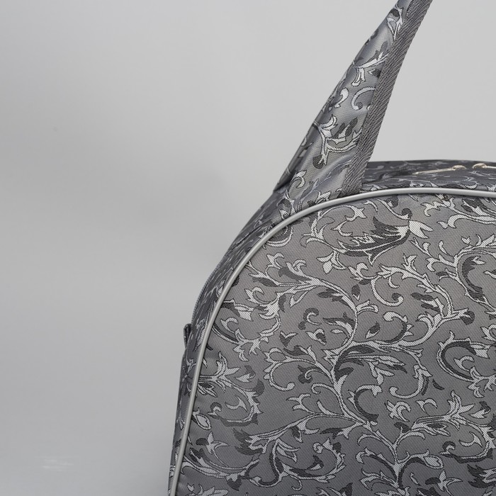 Сумка дорожная, 1 отдел, держатель для чемодана, цвет серый