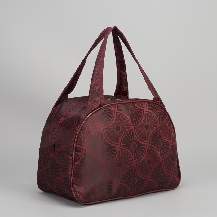 Сумка дорожная "Ромашки", 1 отдел, держатель для чемодана, цвет бордовый