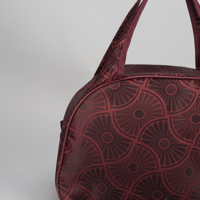 Сумка дорожная "Ромашки", 1 отдел, держатель для чемодана, цвет бордовый