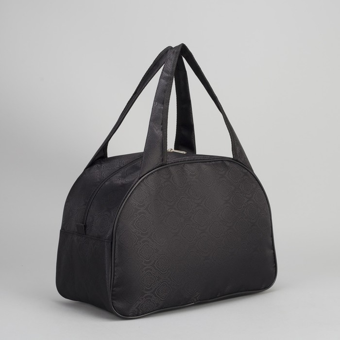 Сумка дорожная, 1 отдел, держатель для чемодана, цвет чёрный/узор